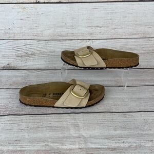 Birkenstock Madrid Big Buckle Womens Sz EU 38 US 7 Narrow Sandals Tan Sandcastle